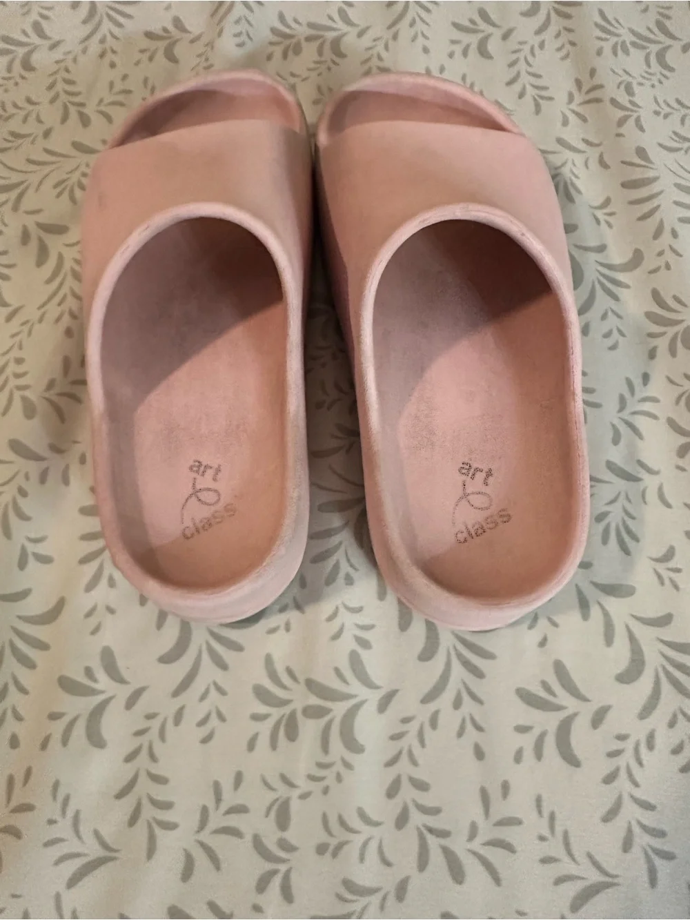 Art Class Slide Sandals in Blush Pink - Minimal Open-Toe Comfort